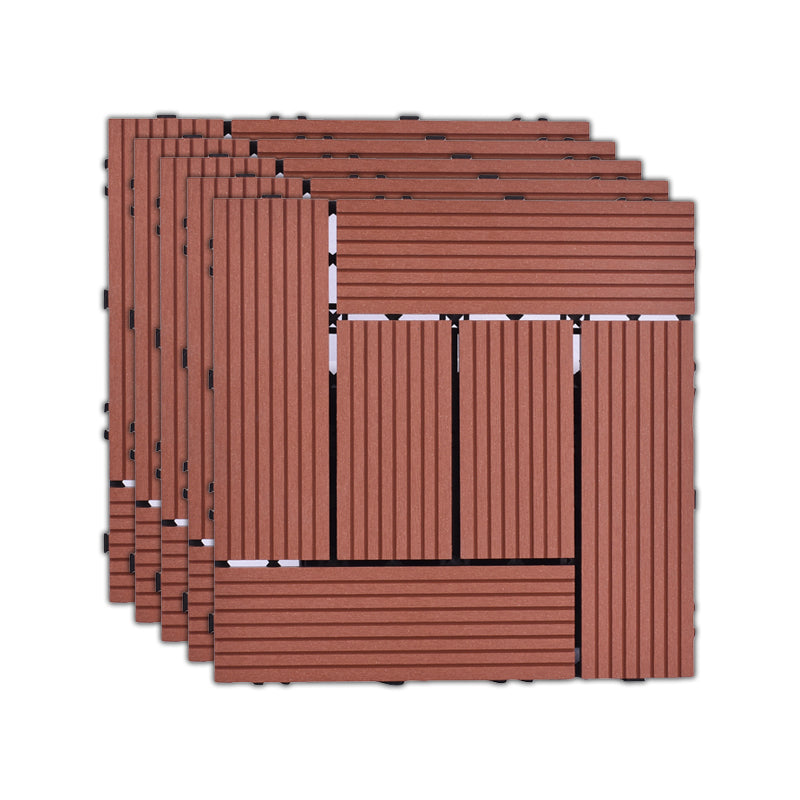 Skorter | 11 Pack 12" X 12" Square Deck/Patio Tiles Snap Fit for Outdoor Patio Tiles