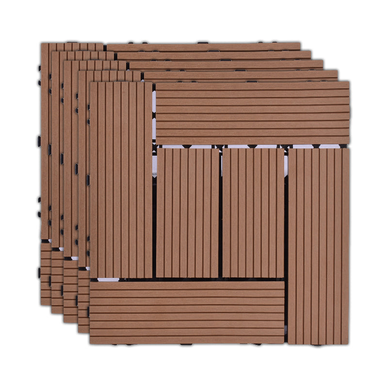 Skorter | 11 Pack 12" X 12" Square Deck/Patio Tiles Snap Fit for Outdoor Patio Tiles