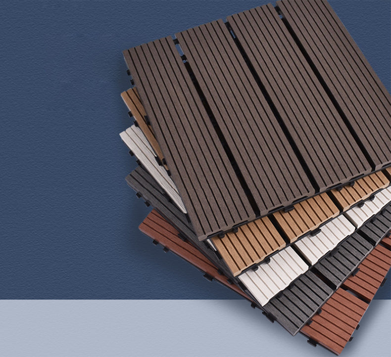 Skorter | 11 Pack 12" X 12" Square Deck/Patio Tiles Snap Fit for Outdoor Patio Tiles