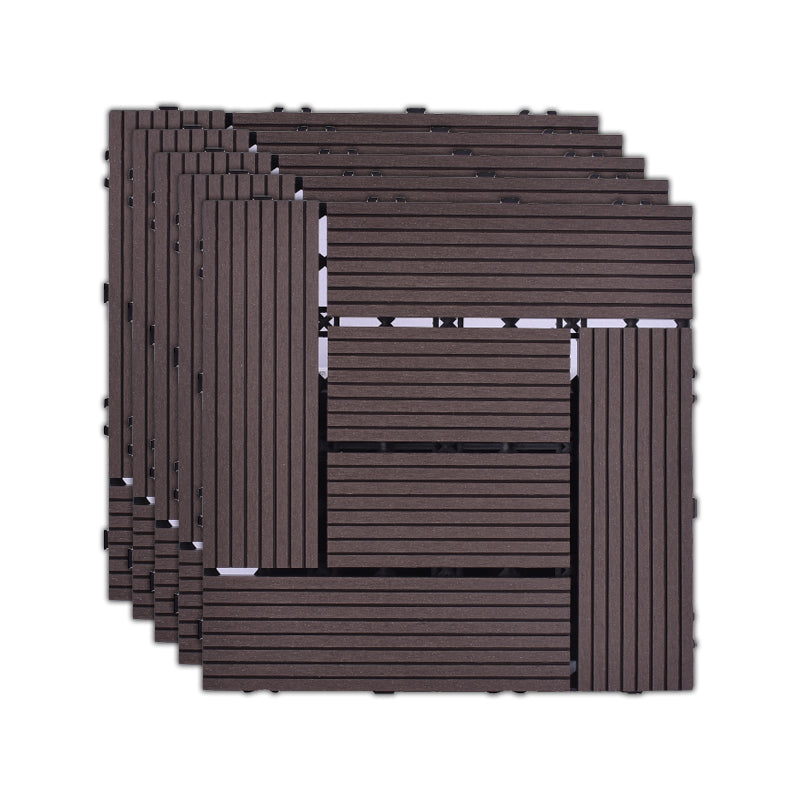 Skorter | 11 Pack 12" X 12" Square Deck/Patio Tiles Snap Fit for Outdoor Patio Tiles