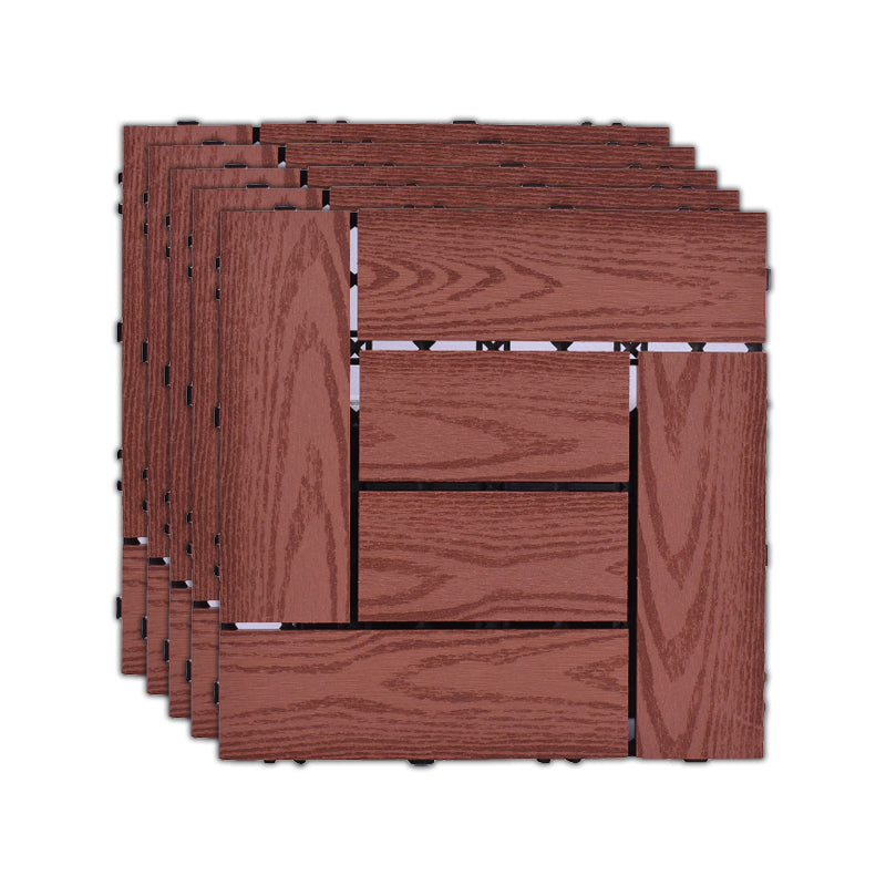 Skorter | 11 Pack 12" X 12" Square Deck/Patio Tiles Snap Fit for Outdoor Patio Tiles