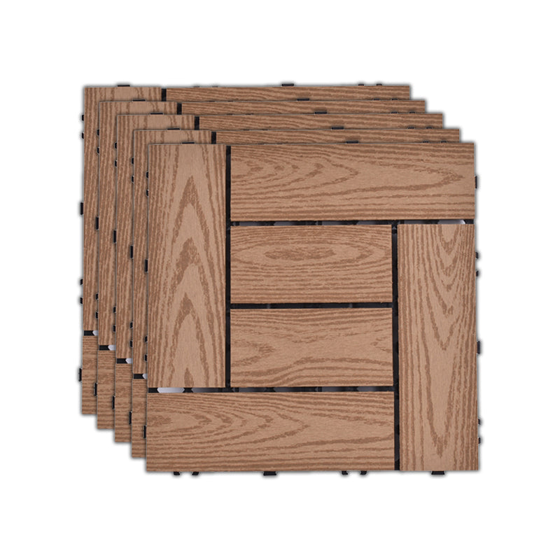 Skorter | 11 Pack 12" X 12" Square Deck/Patio Tiles Snap Fit for Outdoor Patio Tiles