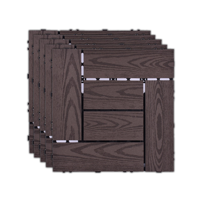 Skorter | 11 Pack 12" X 12" Square Deck/Patio Tiles Snap Fit for Outdoor Patio Tiles