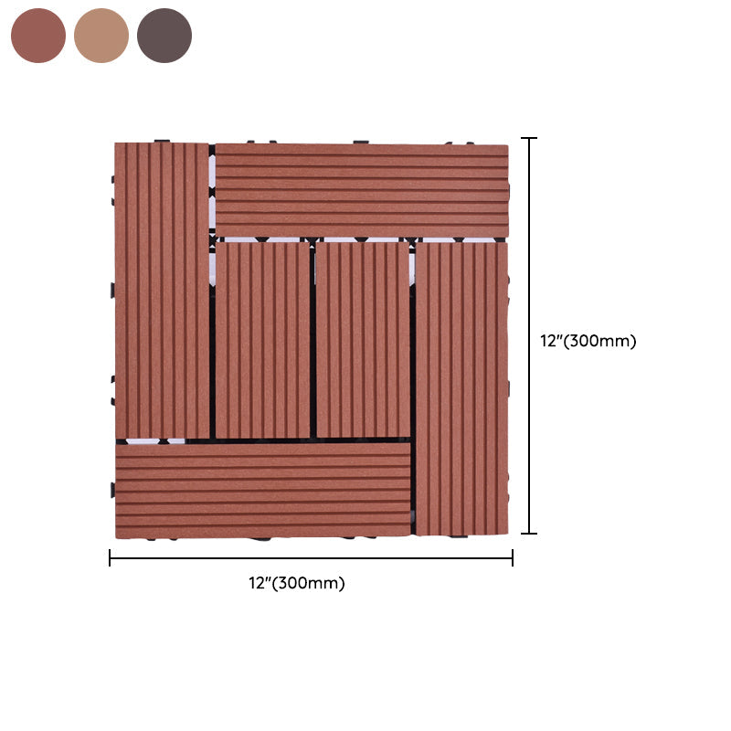 Skorter | 11 Pack 12" X 12" Square Deck/Patio Tiles Snap Fit for Outdoor Patio Tiles