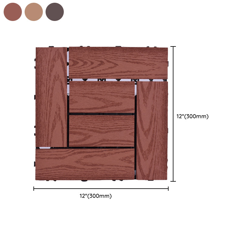Skorter | 11 Pack 12" X 12" Square Deck/Patio Tiles Snap Fit for Outdoor Patio Tiles