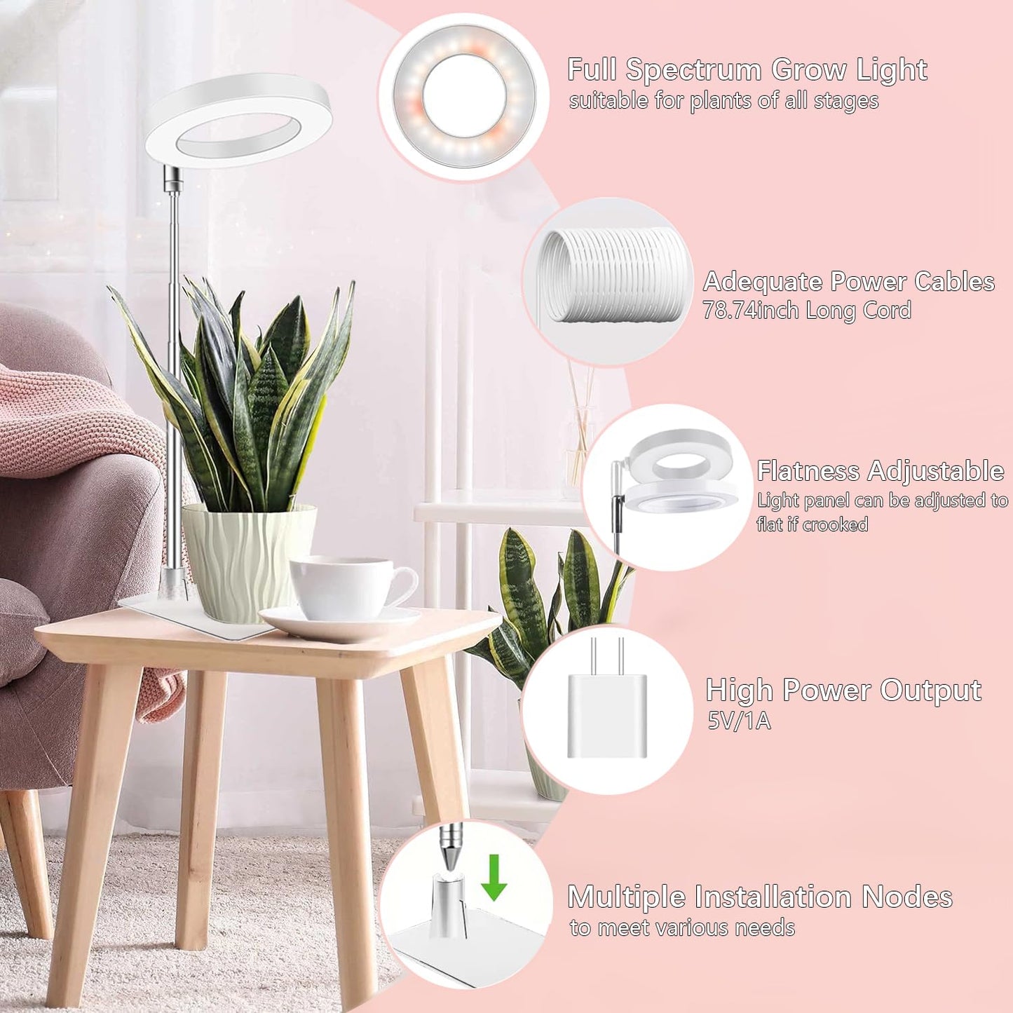 Skorter | Ej'S Super Car Indoor Plant Growth Light, Adjustable LED Lamp with Timer & 4 Brightness Levels, 2 Pack
