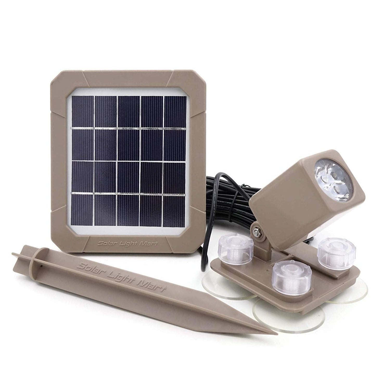 Skorter | Aquahex 60X Solar Underwater Spotlight - Waterproof LED Garden Lighting, Warm White, Brown