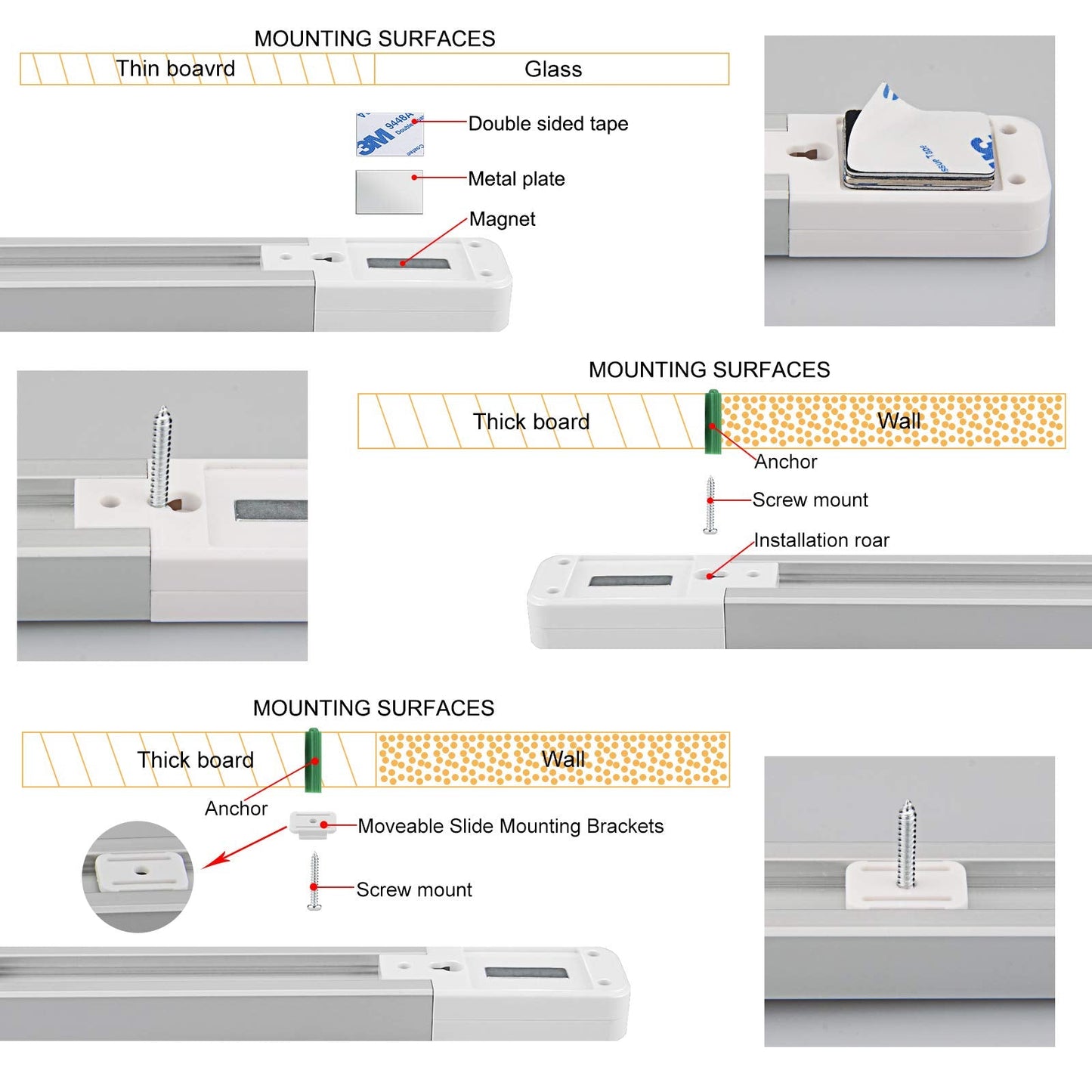 Skorter | Luxsway Color Changing Led Bar Light, 18" Rgb Strip With Remote Control For Under Cabinet & Desk
