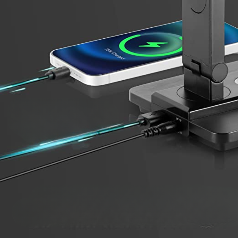 Skorter | LED Desk Lamp - With Wireless Charger and USB Charging Port - Touch Control