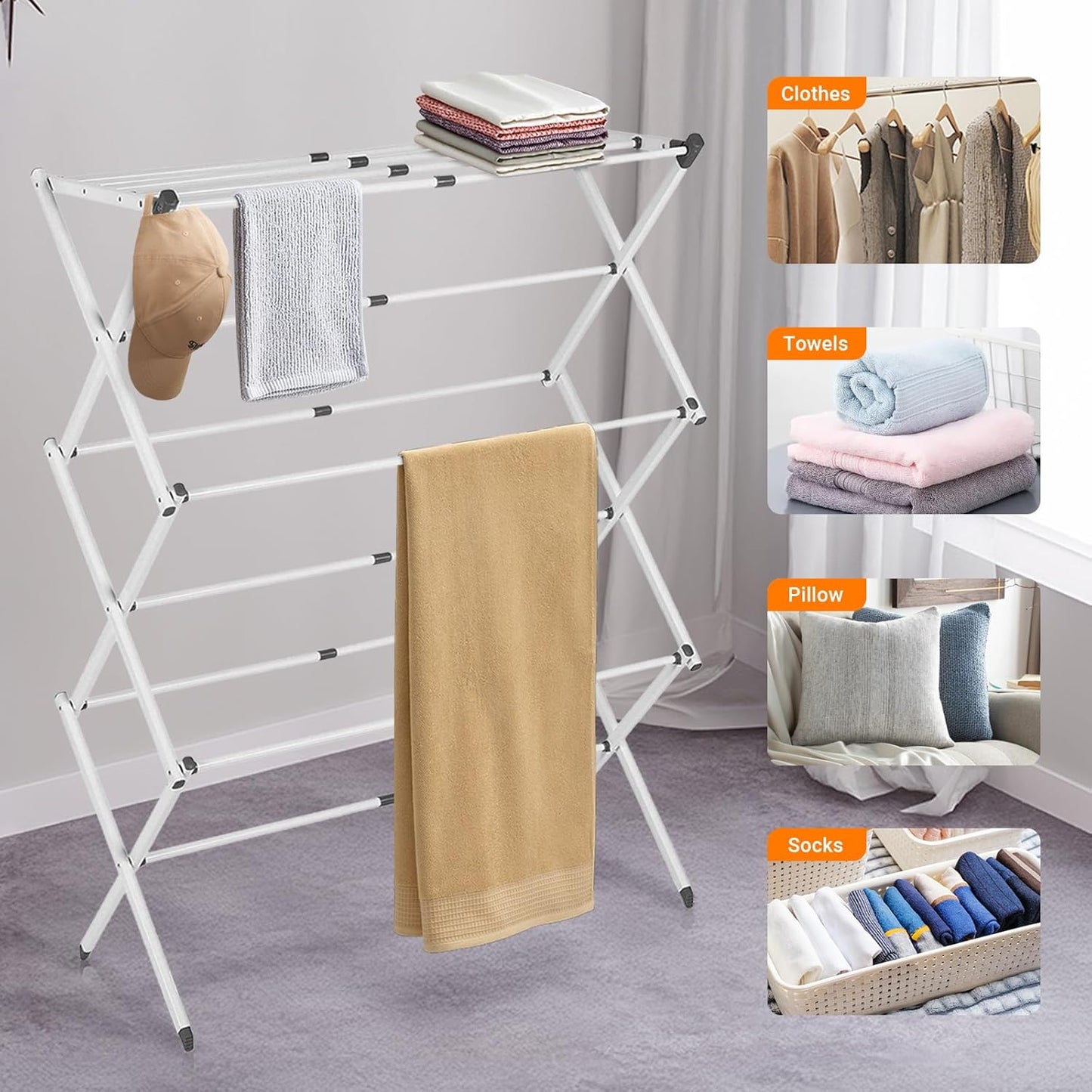 Skorter | 3-Tier Foldable Clothes Drying Rack – DryMate