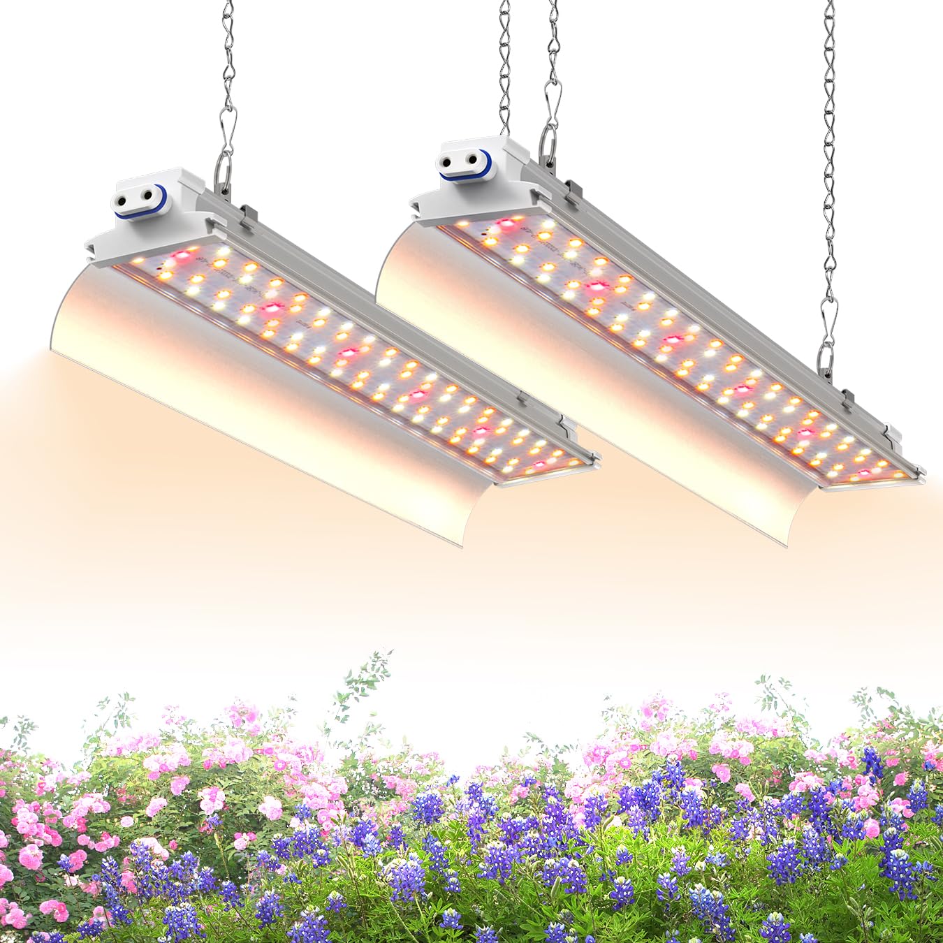 Skorter | Speeplant LED Grow Light 1.4Ft For Indoor Plants Full Spectrum, 660Nm Hanging Grow Light 3600K, LED Plant Grow Light For Indoor Plants, Grow Lamp With Reflector 36W(2×18W), 2 Pack