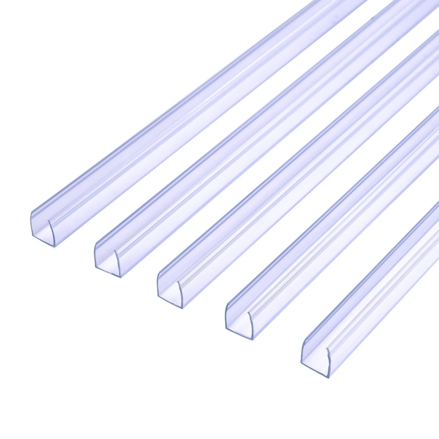 Skorter | Delight Clear Pvc Channel Mounting Holder for 9/16" Led Neon Flex Strips - 10 Pack, 39" Length
