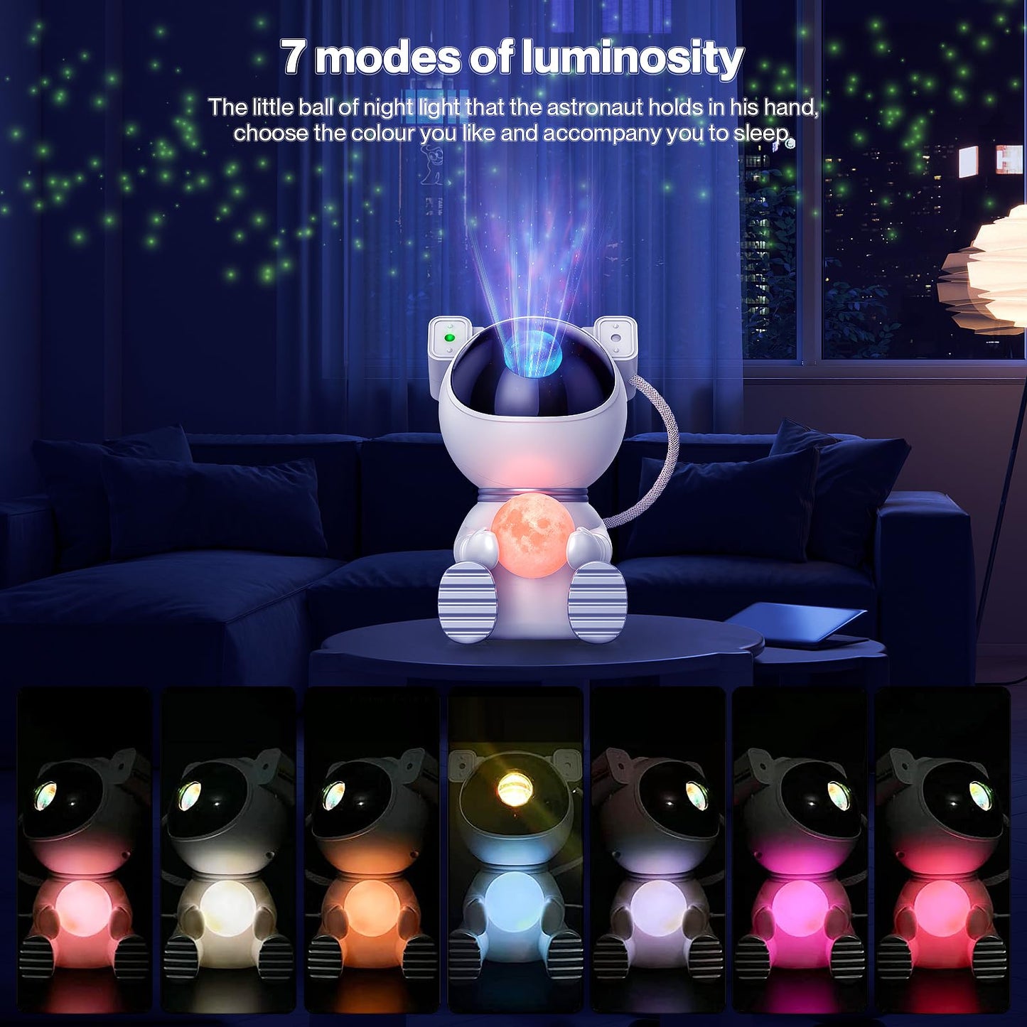 Skorter | Dienmern Star Projector Galaxy Night Light - Astronaut LED Lamp for Kids Room Decor, Remote Control & Timer