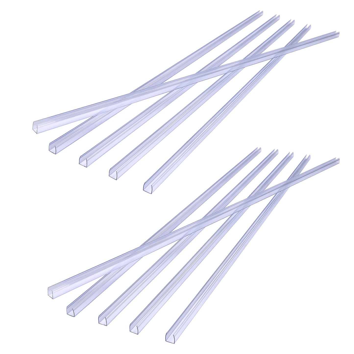 Skorter | Delight Clear Pvc Channel Mounting Holder for 9/16" Led Neon Flex Strips - 10 Pack, 39" Length