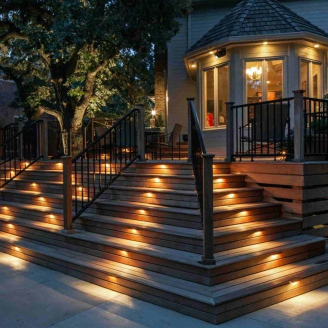 Skorter | Solar Step Light - Waterproof LED Outdoor Lighting for Pathways, Decks, and Stairs - Solar Powered Garden Illumination