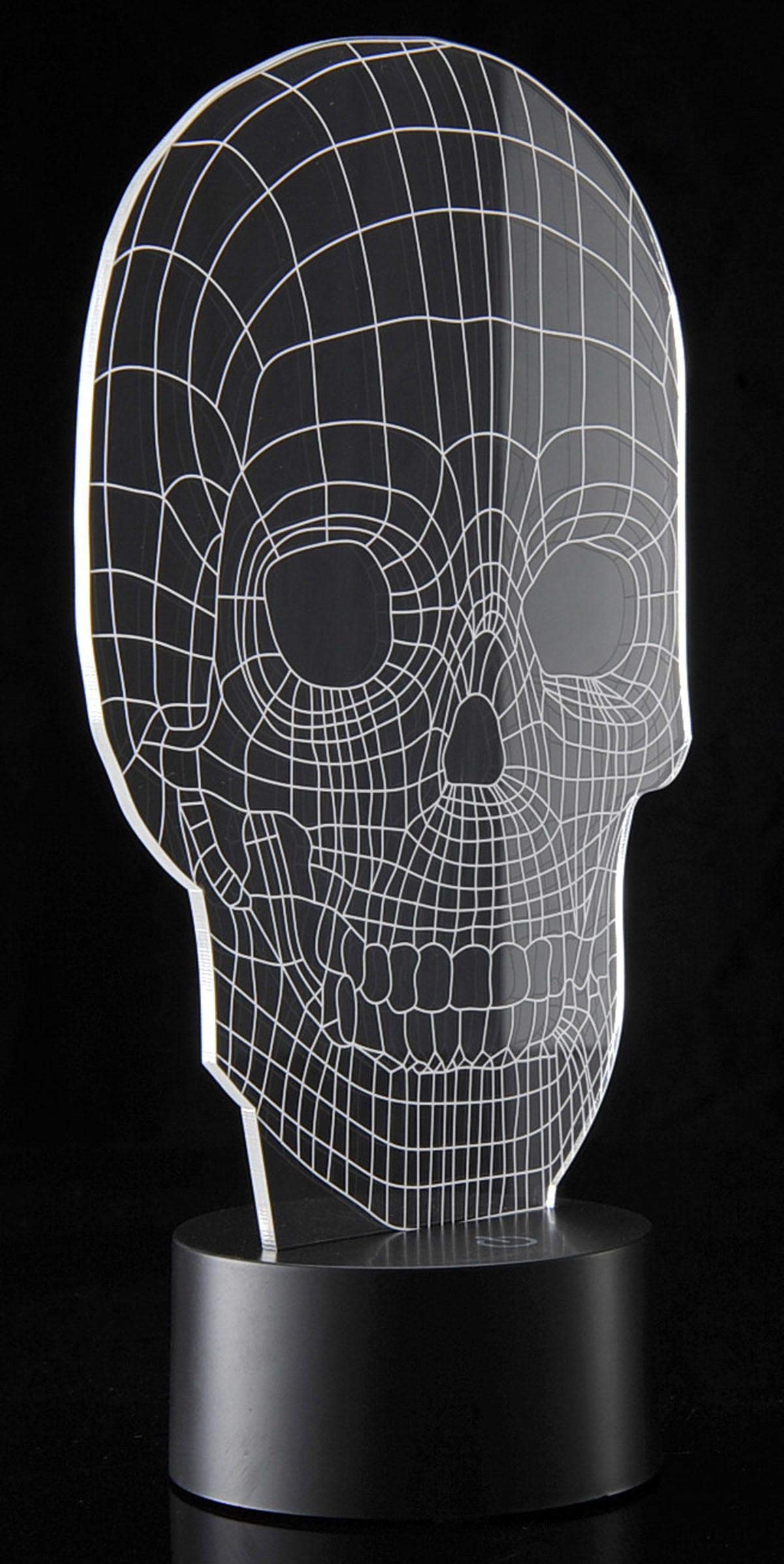 Skorter | Powertrc 3D Skull Night Light, Color Changing Table Lamp, USB Powered, 7 Colors Gift