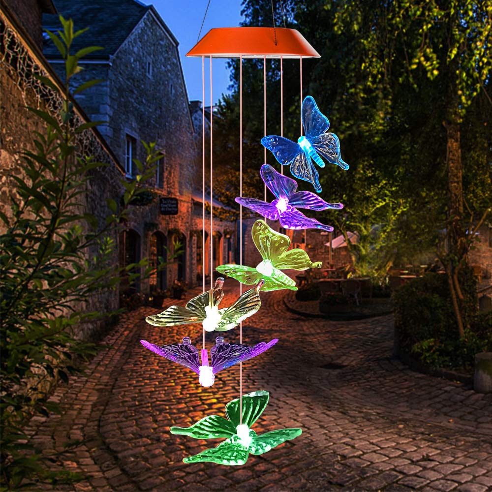 Skorter | SolarGlow - LED Mood Lighting with Butterflies – Colorful Sun Garden Lamps for Outdoor