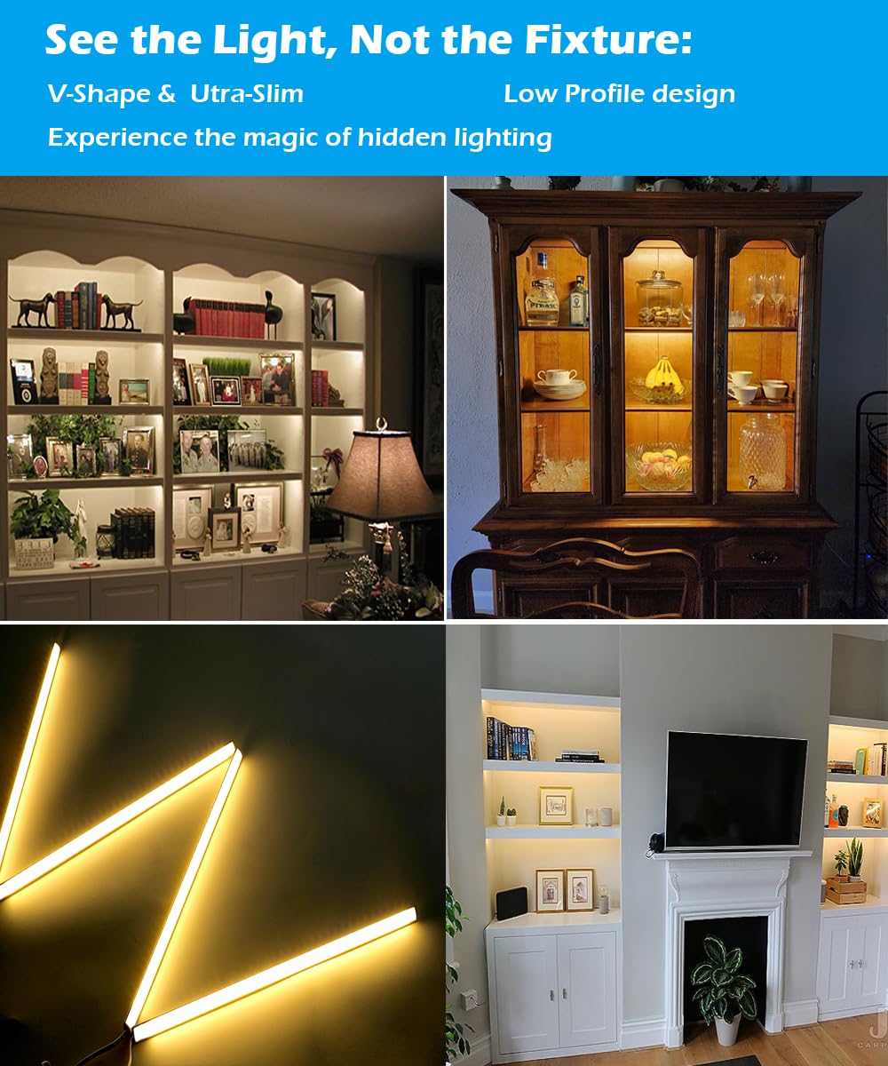 Skorter | Cefrank 12" Dimmable Led Under Cabinet Lighting Set - 4 Pcs Warm White 3000K, 1200