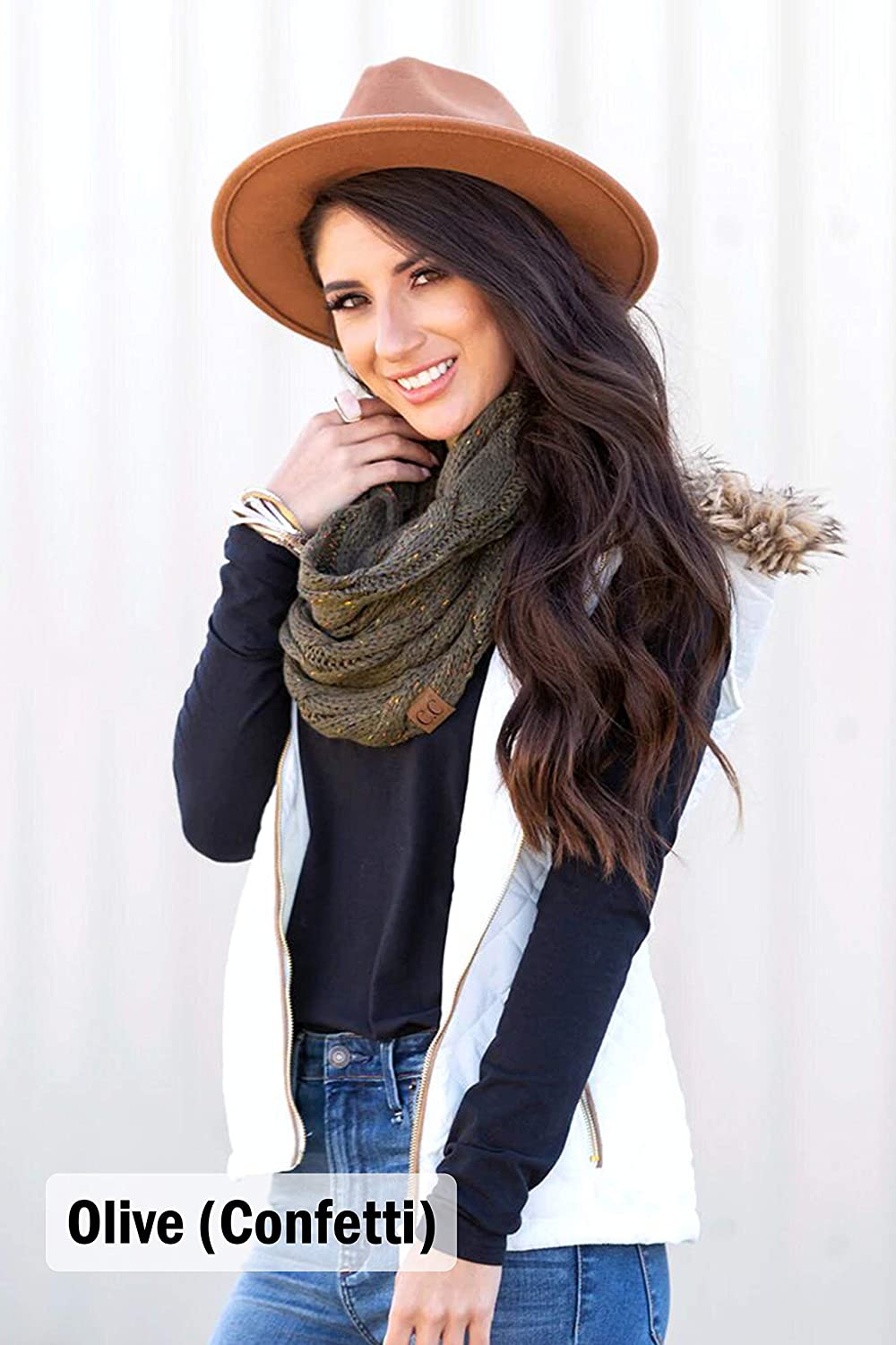 Skorter | Funky Junque’s Beanies Matching Ribbed Winter Warm Cable Knit Infinity Scarf