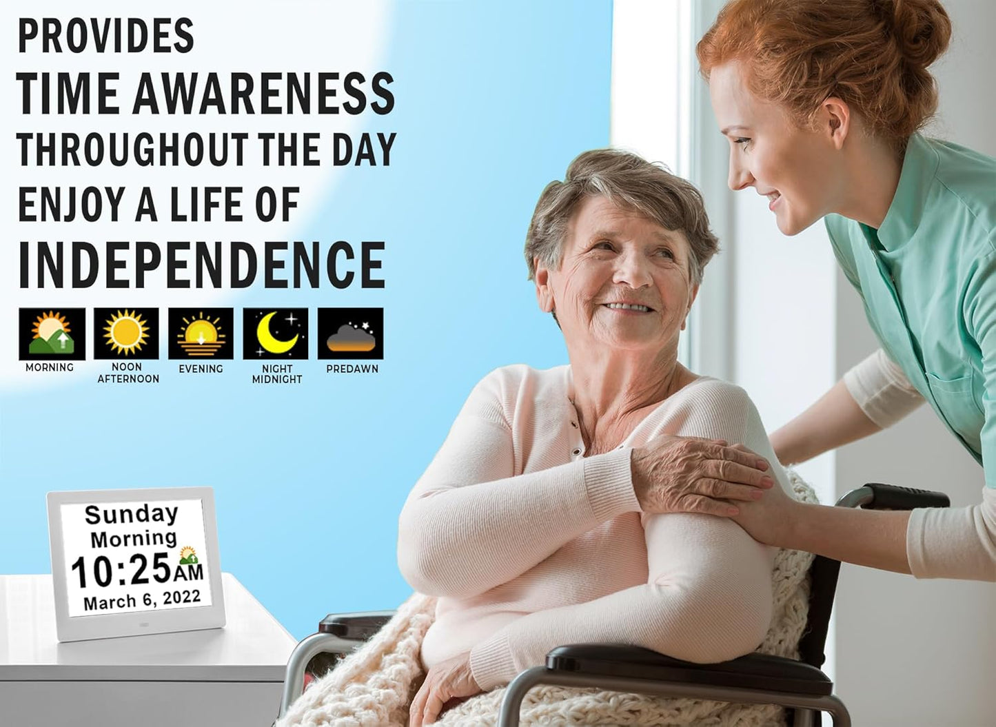 Skorter | 11.5-Inch Digital Calendar Day Clock with 19 Reminders – Claryon