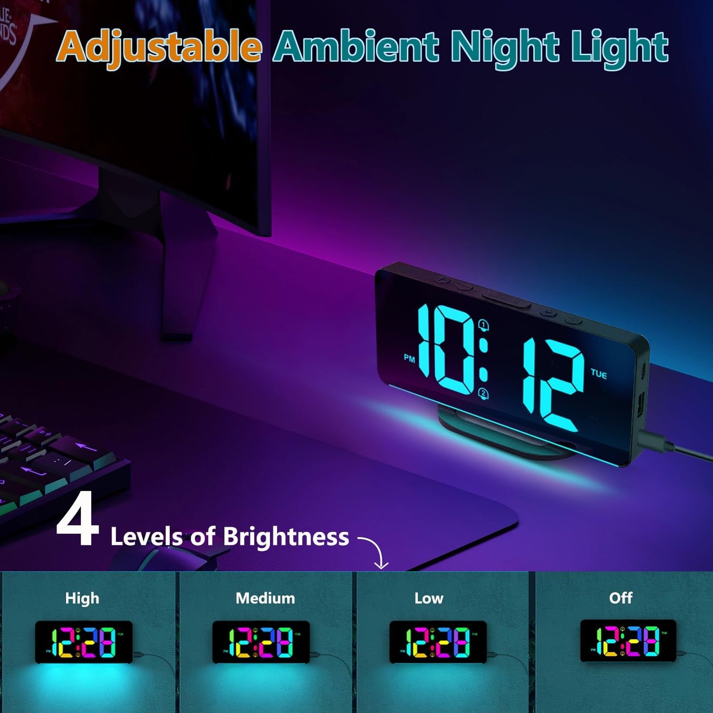 Skorter | 11.5-Inch Digital Calendar Day Clock with 19 Reminders – Claryon