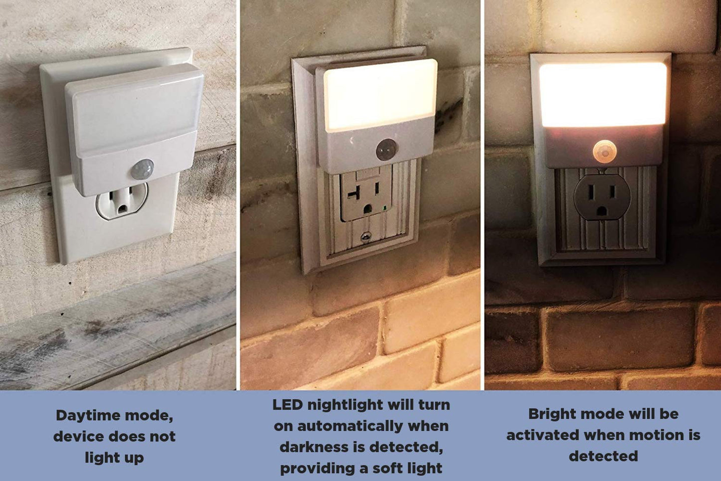 Skorter | Westek Led Motion Sensor Night Light - Energy Efficient, Twilight/Daylight, Warm Glow, Ultra-Thin, White