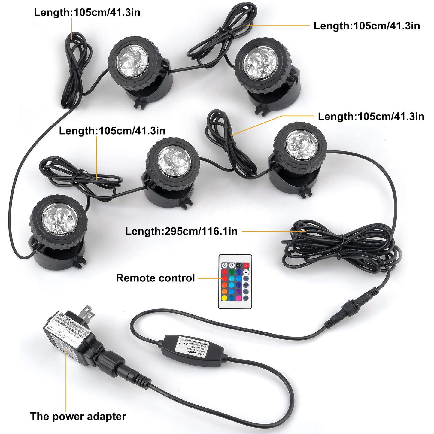 Skorter | Crepow Rgb Women's Light Set Of 5 - Bright Led Recessed Waterproof Spotlights With Timer & Remote Control