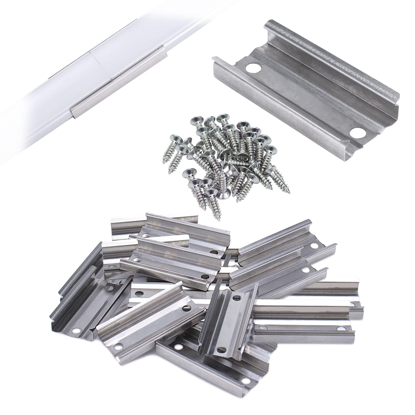 Skorter | Muzata 20Pack Led Channel Extension Connectors For U102/U103 Aluminium, Longer Connections