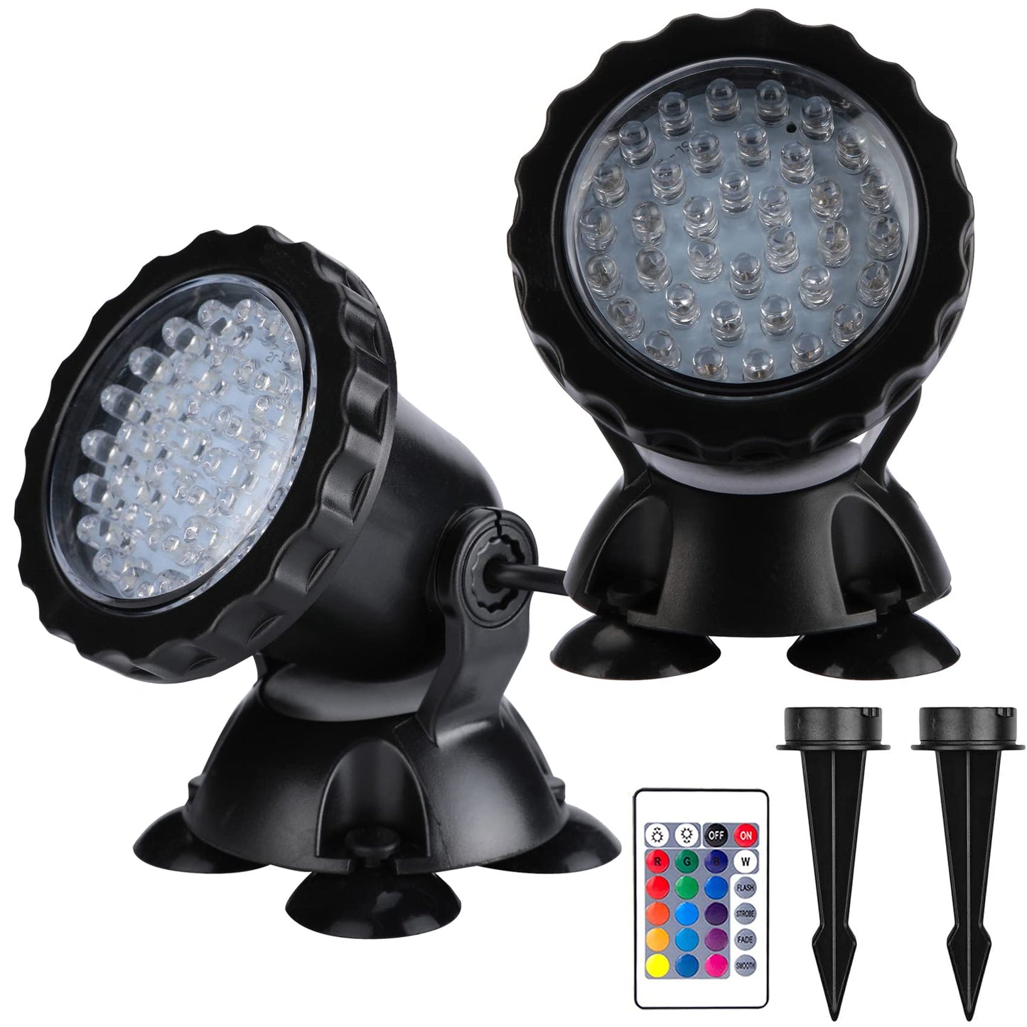 Skorter | Zhgservu LED Lady Light, Submersible Color Changing Fountain Light With Remote Control & Stabilizer, 36 Light Bulbs