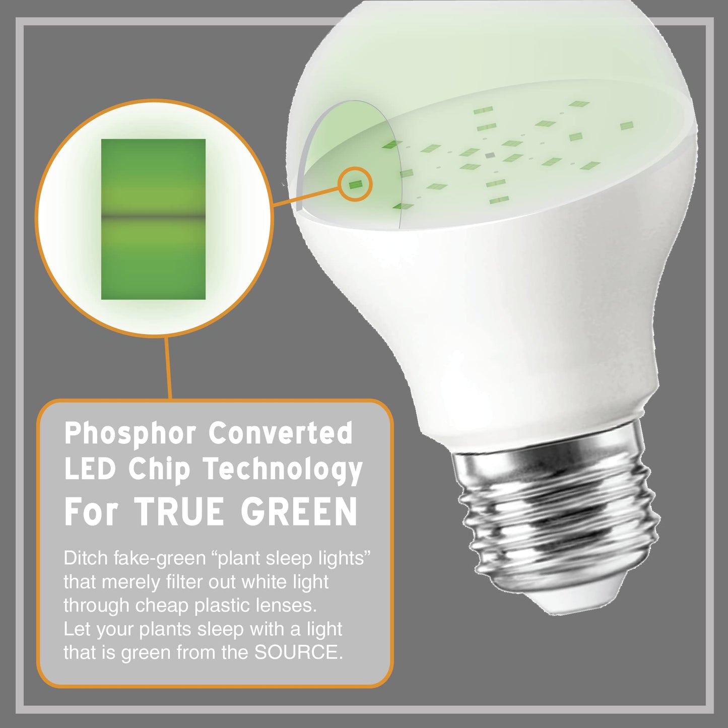 Skorter | Miracleled 11W A19 Green Led Grow Light Bulb, Omni-Directional, 4-Pack