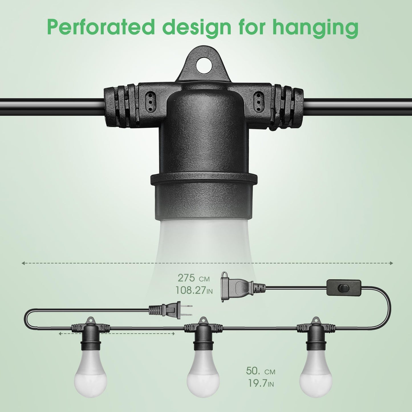 Skorter | Briignite Led Hanging Grow Light, 3 Replaceable Bulbs, Full Spectrum, 300W Equivalent