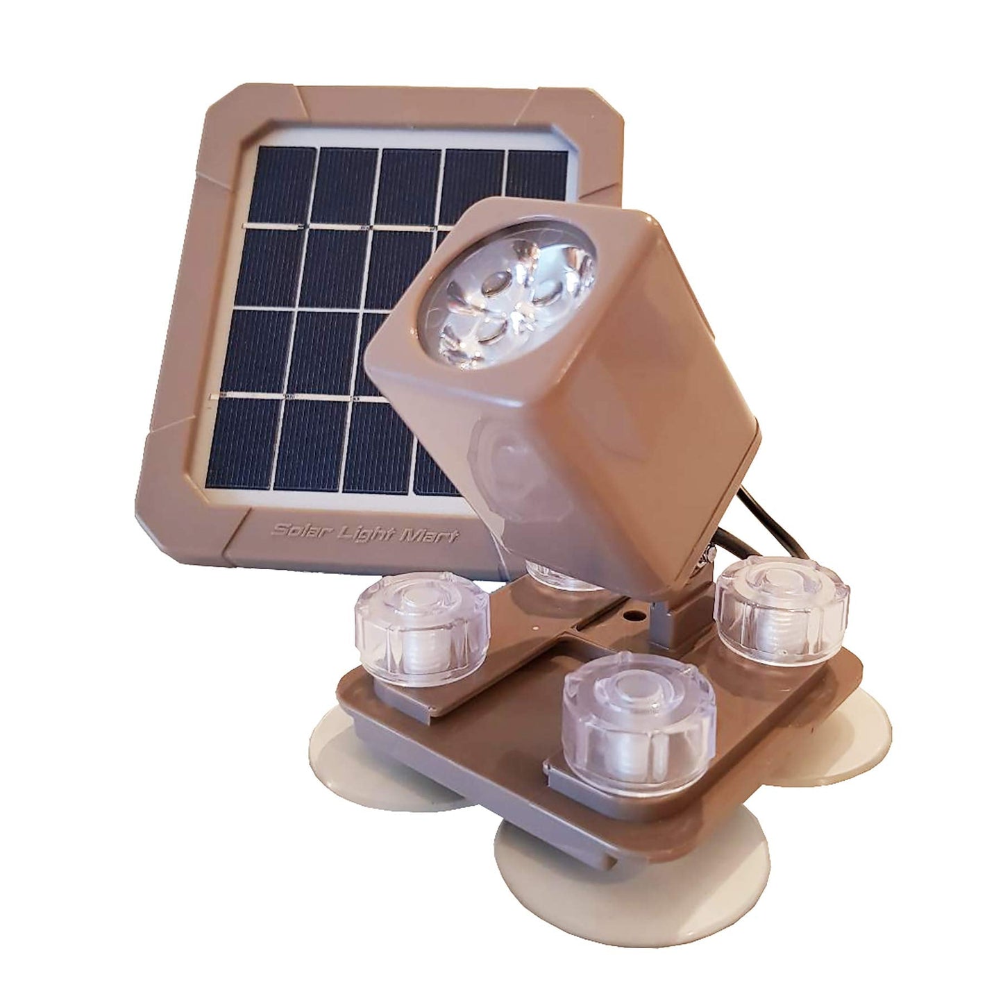 Skorter | Aquahex 60X Solar Underwater Spotlight - Waterproof LED Garden Lighting, Warm White, Brown