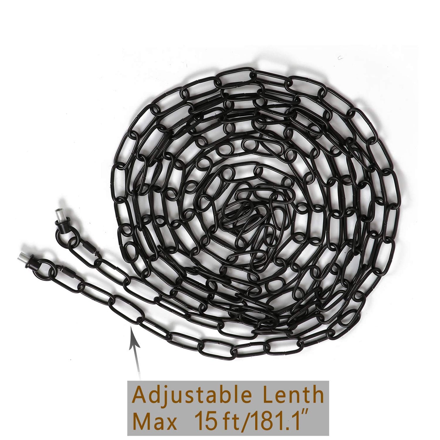 Skorter | Eumyviv 15Ft Heavy Duty Black Chain For Pendant Lamp, Supports 65 Lbs, Ideal For High Ceilings
