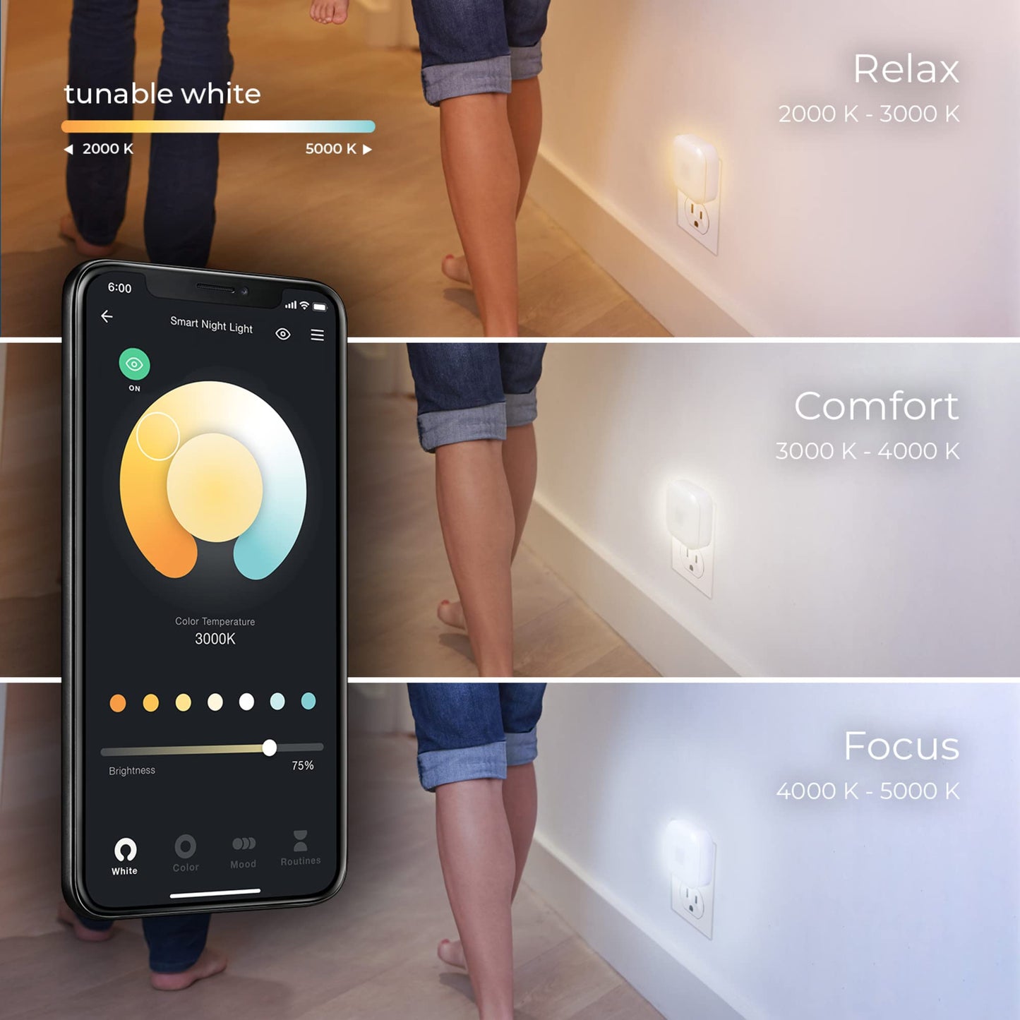 Skorter | Globe Electric Wi-Fi Smart Ambient Night Light, Motion Detection, Rgb & Adjustable White, Voice Controlled