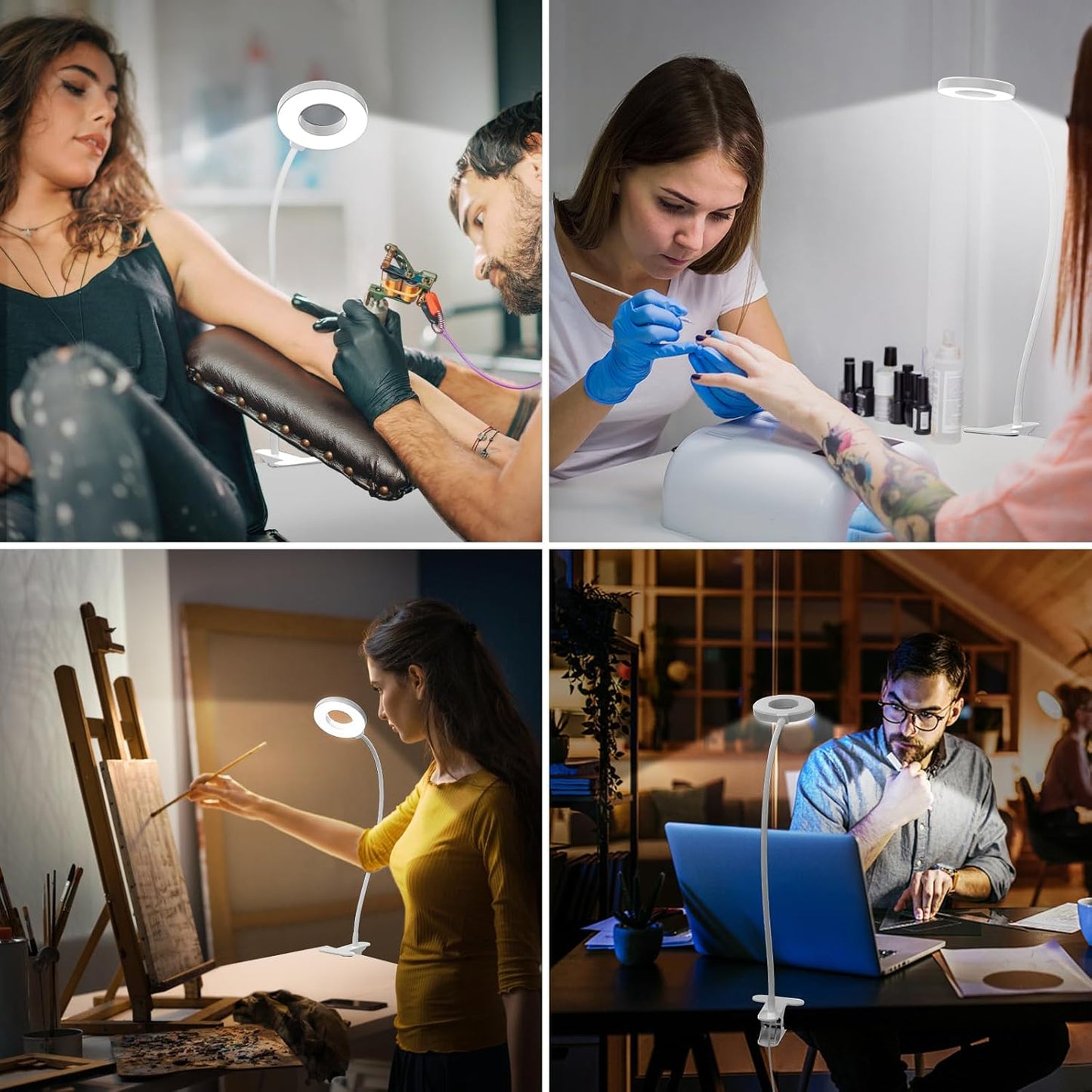 Skorter | 3 Colour Modes LED Desk Clamp Lamp with  & Flexible Gooseneck – Selvara (1+1 FREE)