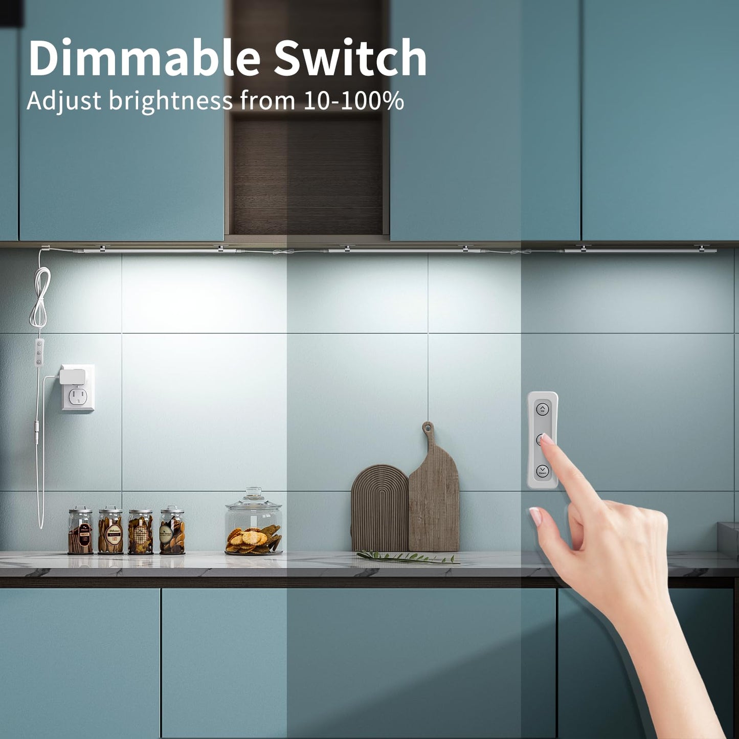 Skorter | Asoko Dimmable Led Under Cabinet Lighting, Cold White 5000K, 12" Linkable, 3 Pack