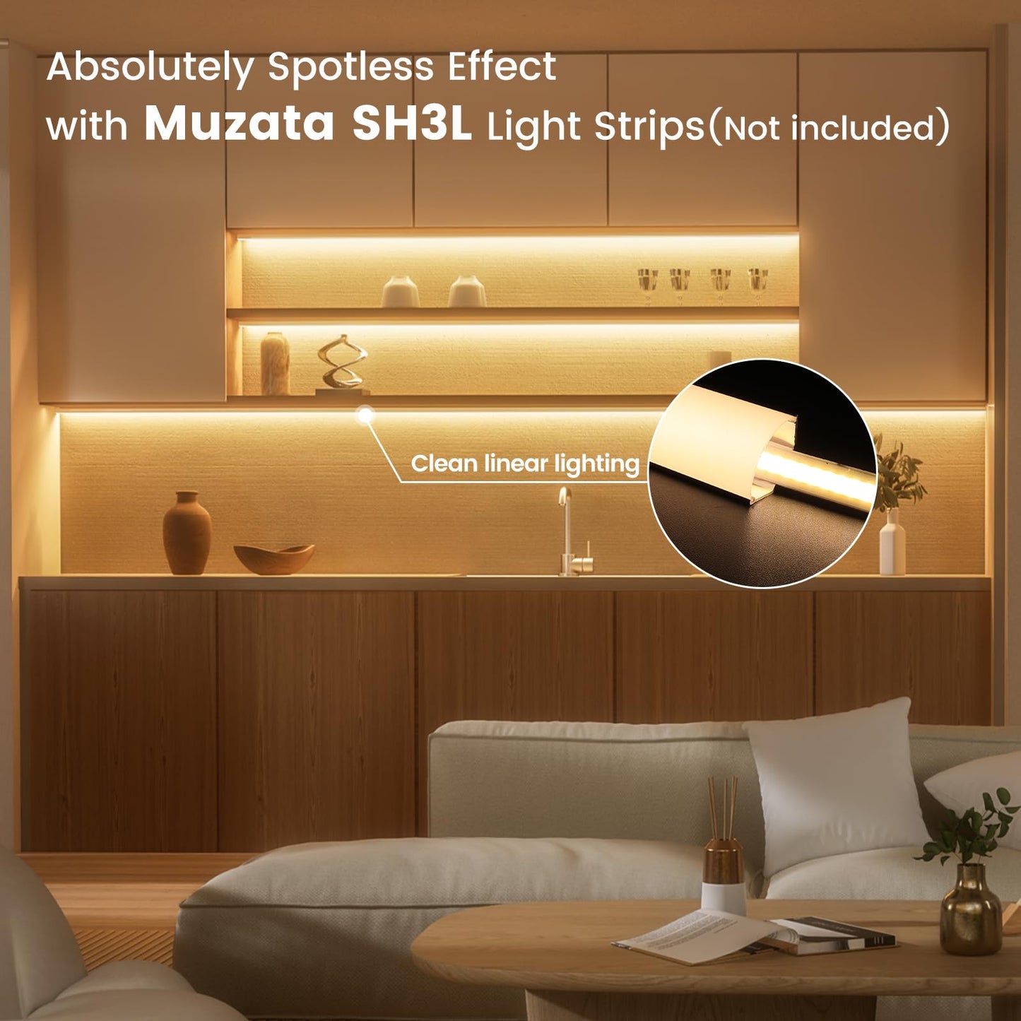Skorter | Muzata 5Pack 3.3Ft Led Channel With Milk White Cover, Easy Installation Silver Aluminium Diffuser