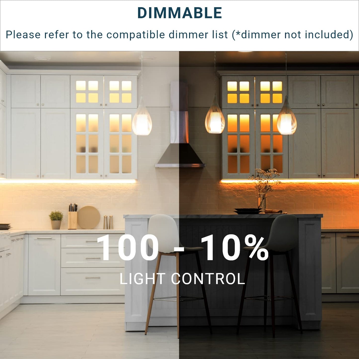Skorter | Parmida Led Under Cabinet Lighting, 12" Dimmable, 9W, 3Cct, Etl Listed, White