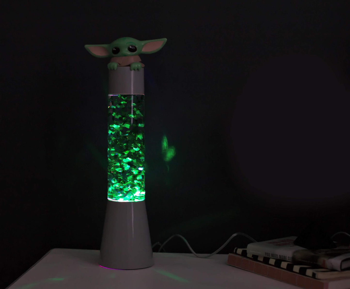Skorter | Star Wars The Mandalorian The Child 14-Inch 3D Glitter Motion Lamp Light - Green