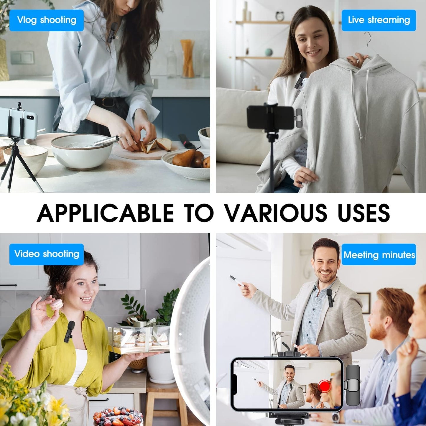 Skorter | 2-Pack wireless microphone for iPhone iPad