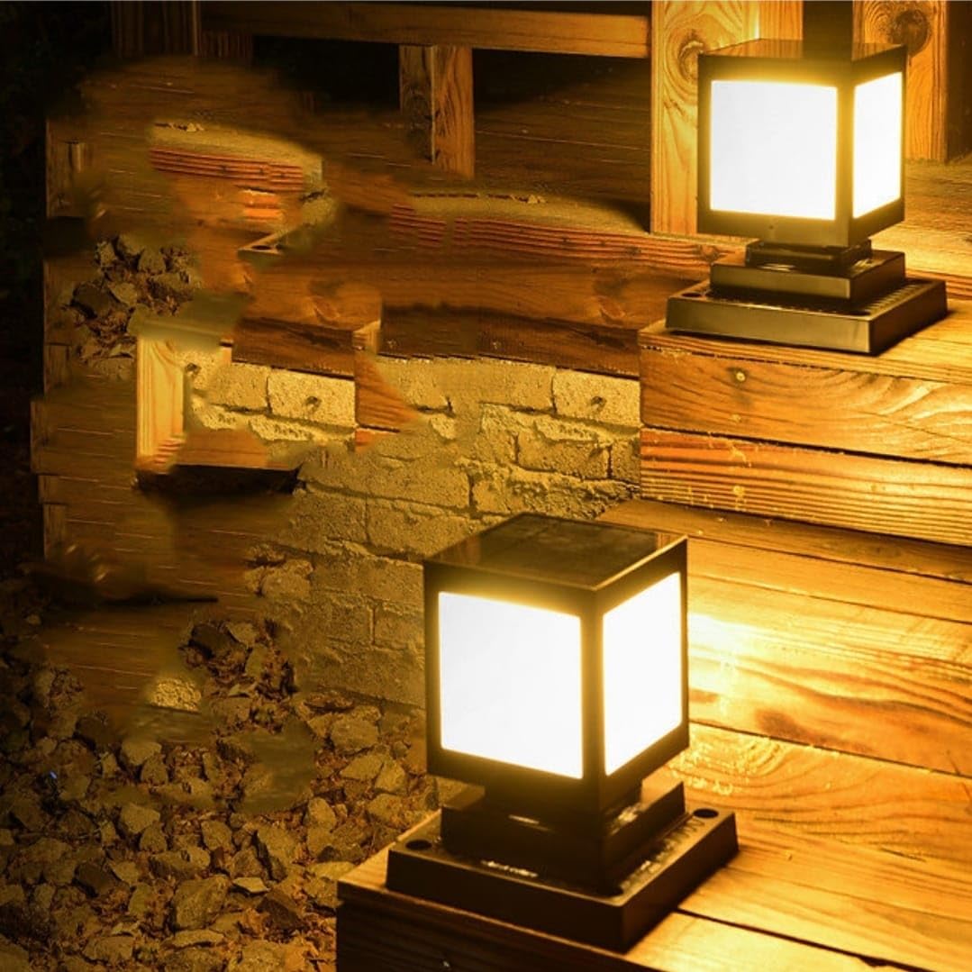 Skorter | Solar LED garden lantern in square design – decorative outdoor lighting for paths and terrace