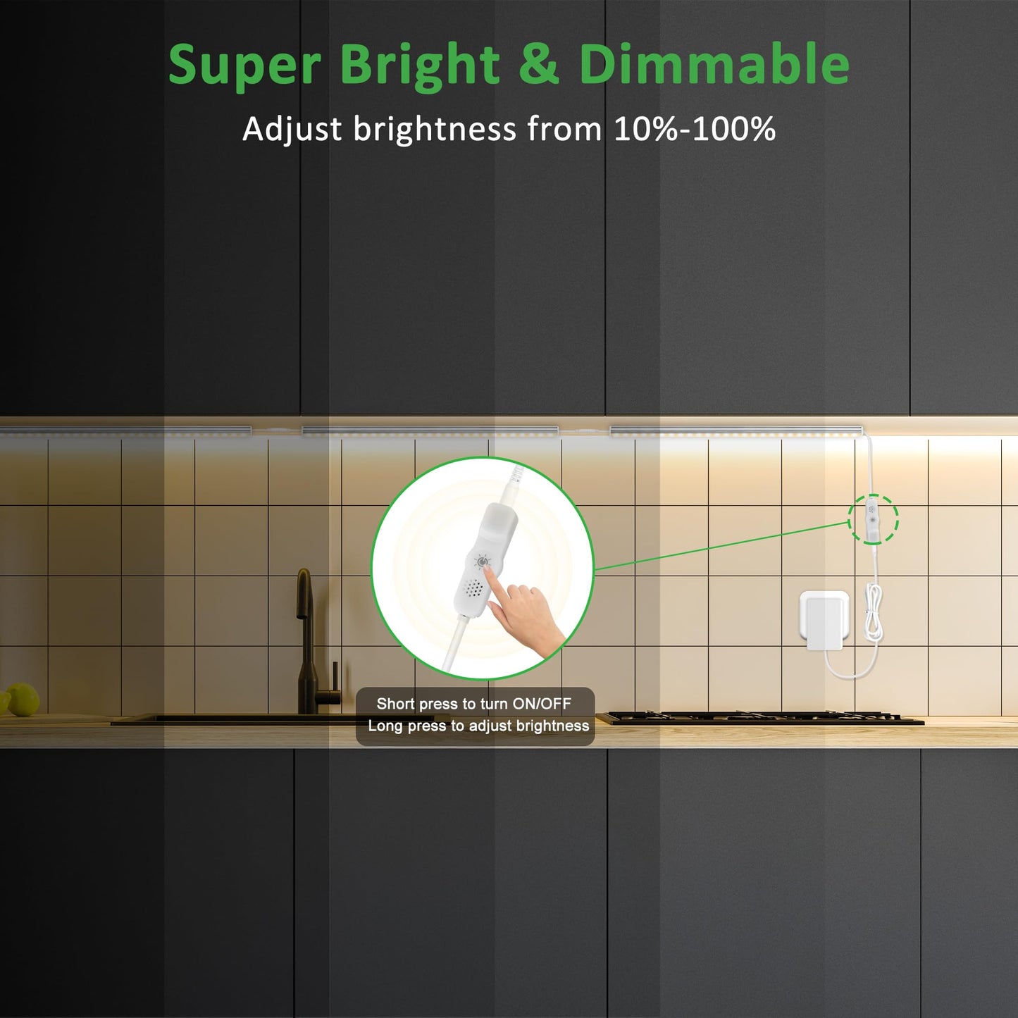 Skorter | Maylit Under Cabinet Light, 6 Pcs Dimmable 12 Inch Warm White LED Lighting For Kitchen