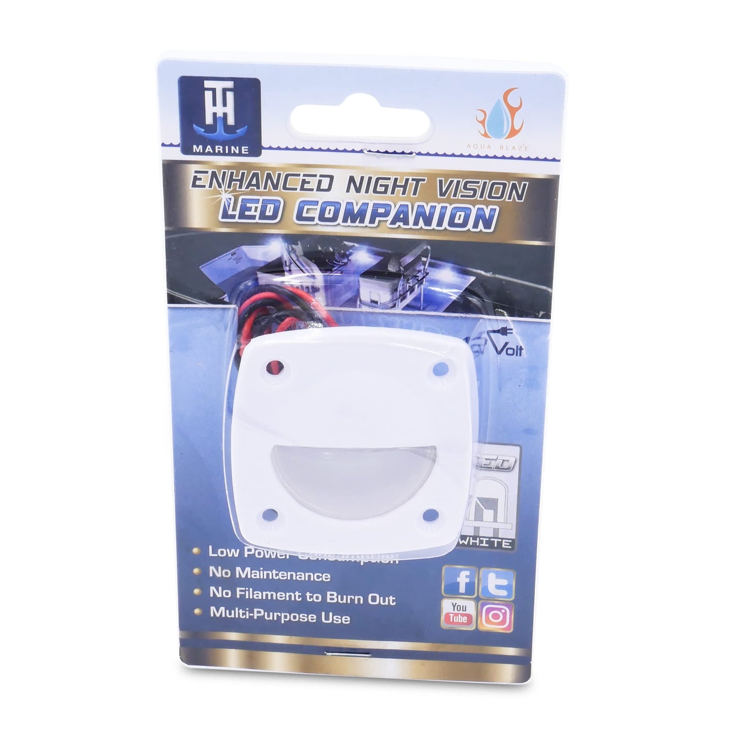 Skorter | T-H Marine Led Courtesy Light - White Square Light For Boat Interior, Deck, Or Cockpit