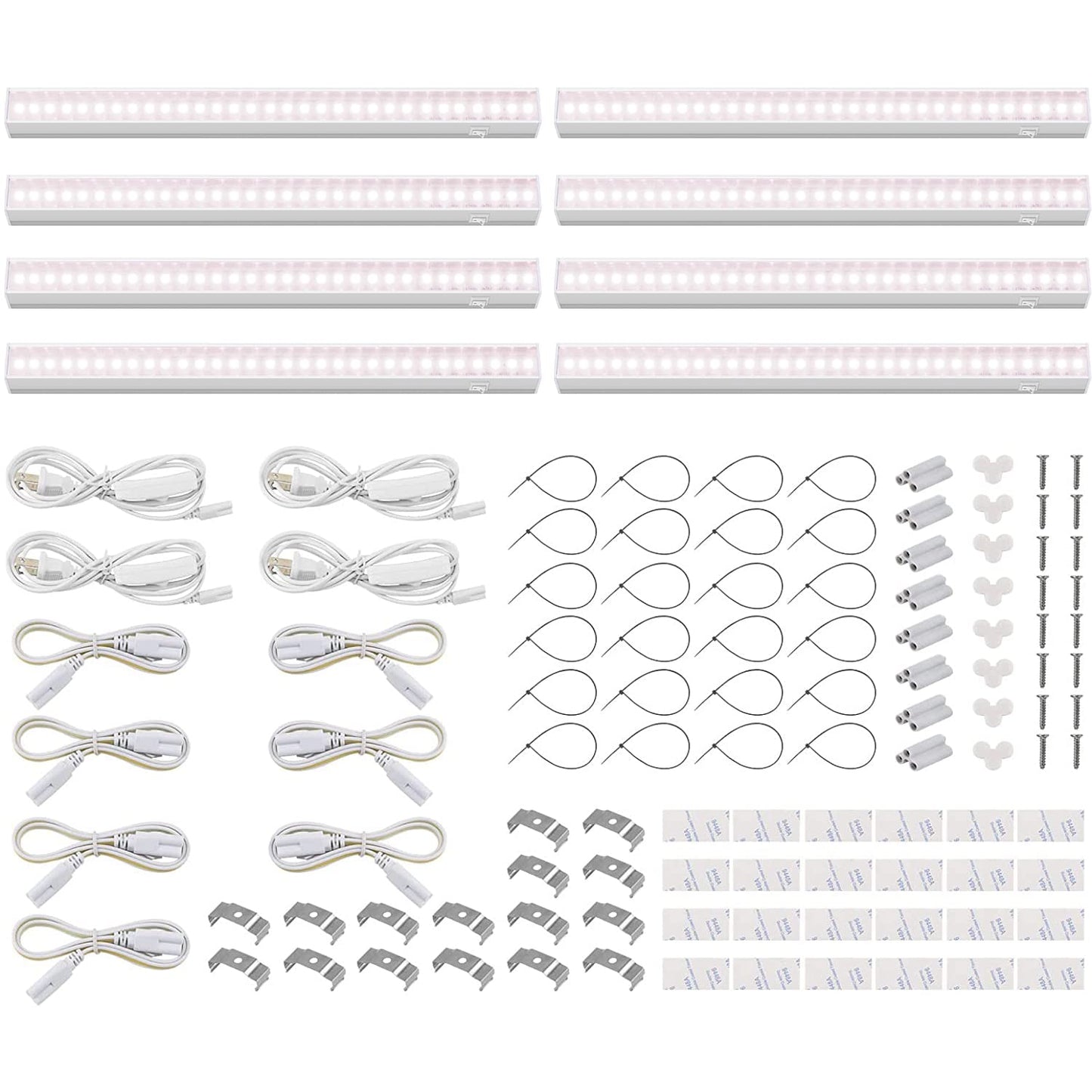 Skorter | Barrina 1Ft Full Spectrum Led Grow Lights, Pinkish White, T5 Plant Light, 8-Pack
