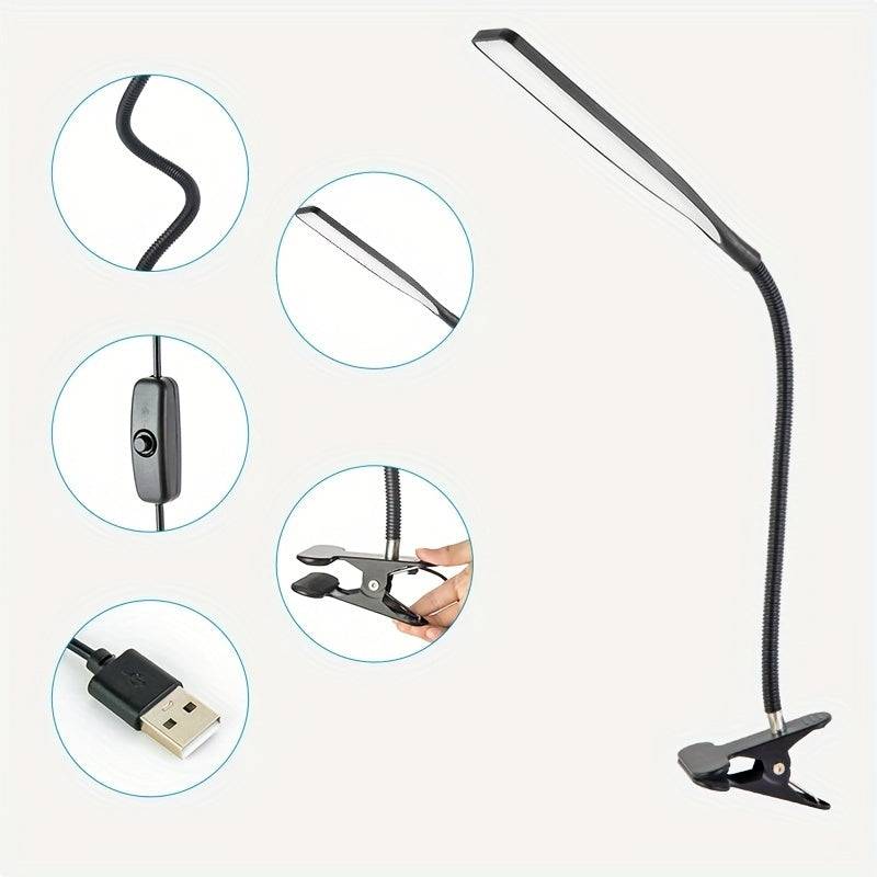 Skorter | FlexiGlow - LED Desk Lamp with Swan Neck and Clip