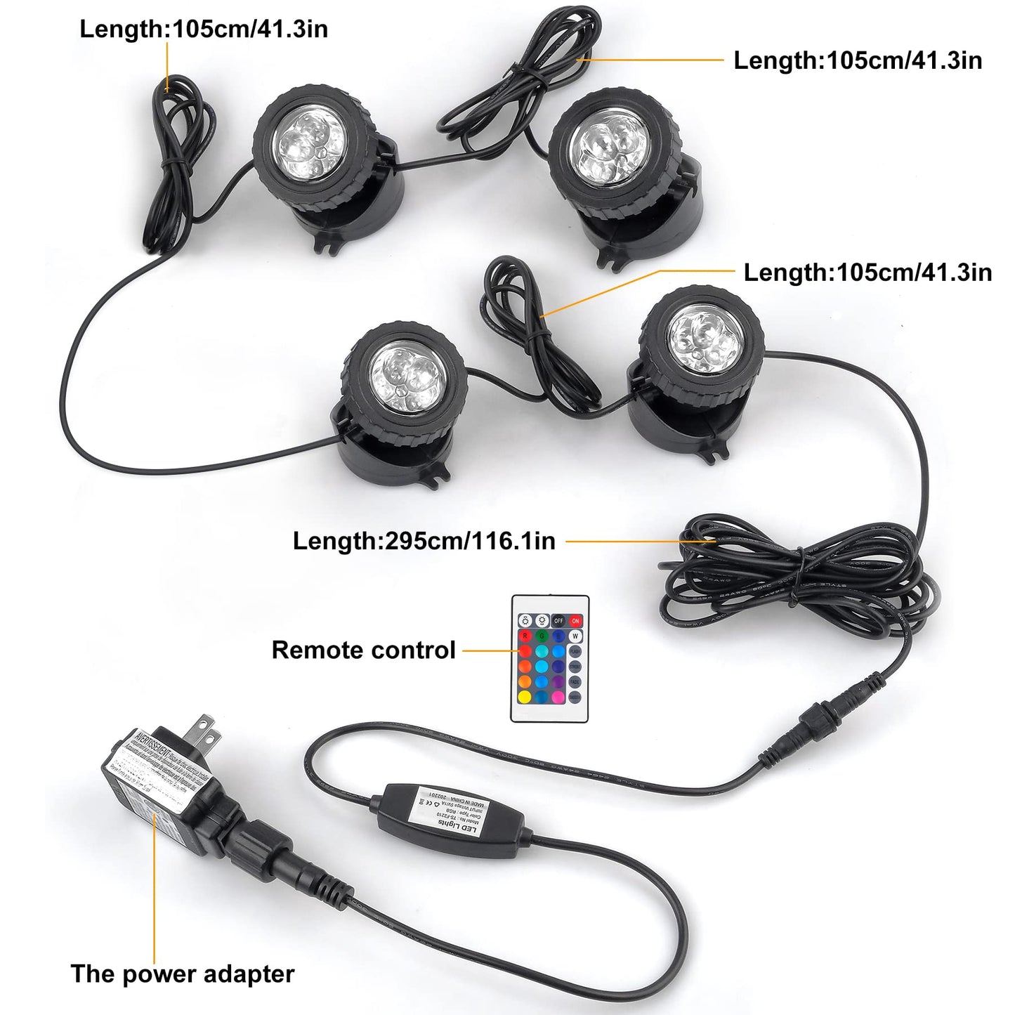 Skorter | Crepow Rgb Garden Light With Timer, Ip68 Waterproof Led Spotlights For Pool And Garden (Set Of 4)