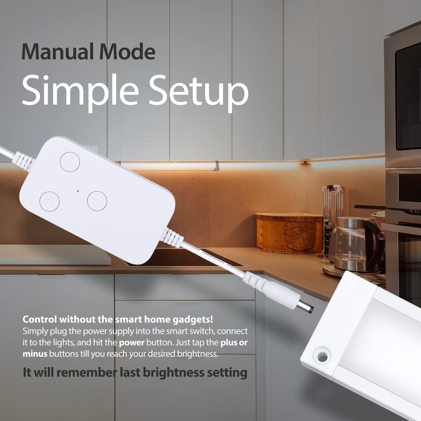 Skorter | Eshine 3 Pack 12" Smart Dimmable Led Under Cabinet Lighting Kit - Warm White (3000K)