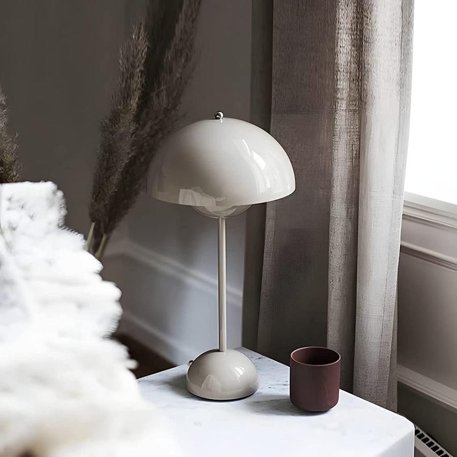 Skorter | Flowerpot Table Lamp - Rechargeable Bedside Lamp & Cordless Design Mushroom Shaped Lamps