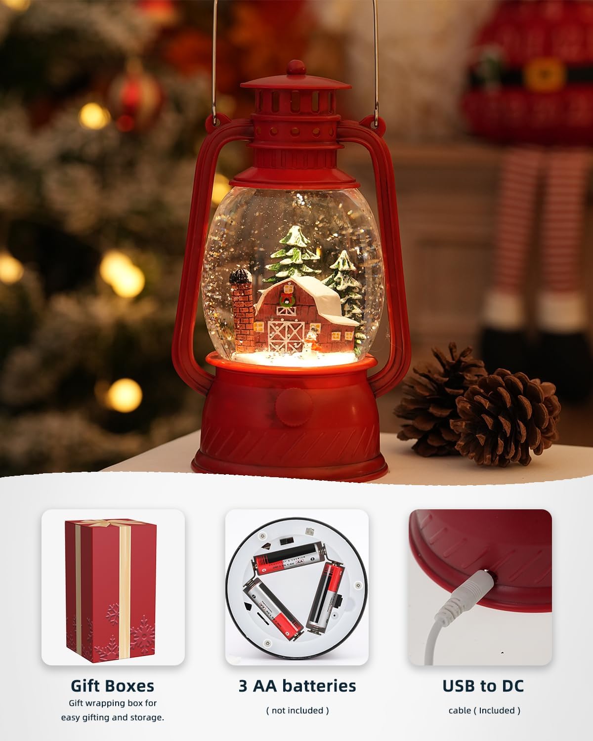 Skorter | Autumn Gloss Decorative Lamp with Pumpkins – Warm LED Light and 6-Hour Timer