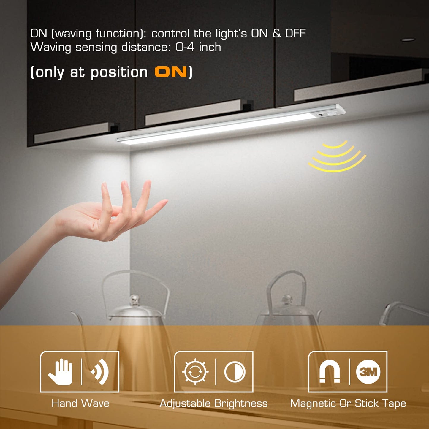 Skorter | Everbrite 70Led Motion Sensor Undershelf Light, Dimmer, Magnetic, 300 Lumen, 6000K, White